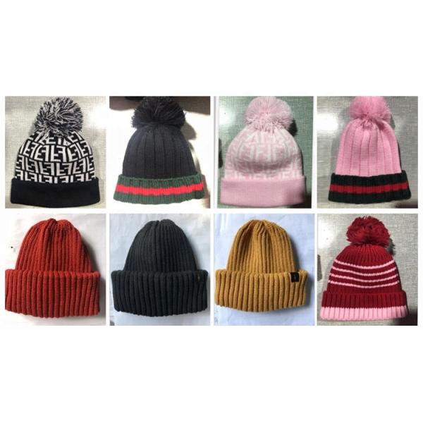 Lightweight Multi Colored Knit Beanie Hats Moisture Wicking Winter Protection
