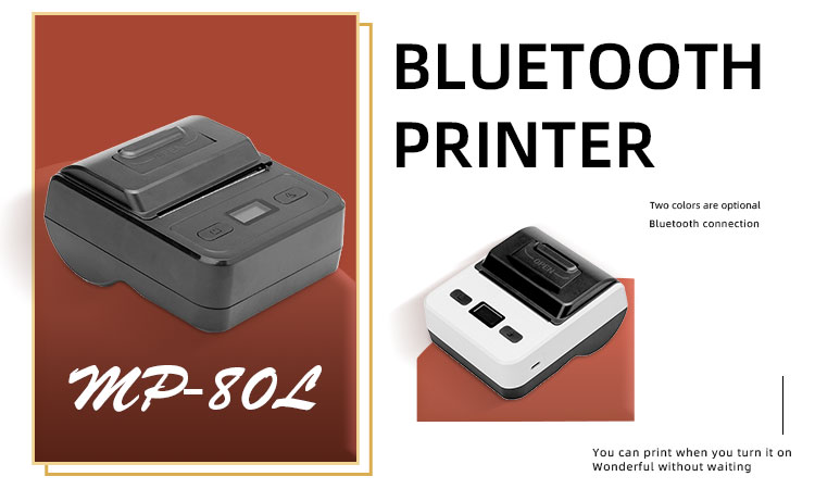 80mm Thermal Printer for Label Stickers Barcode Shipping iOS/Android Handheld Mobile POS