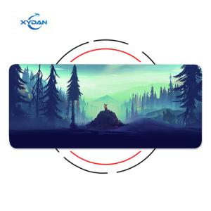 China Rectangular OEM Extended XXL Primary Forest Fox Mouse Pads With Custom Logo Printed wholesale