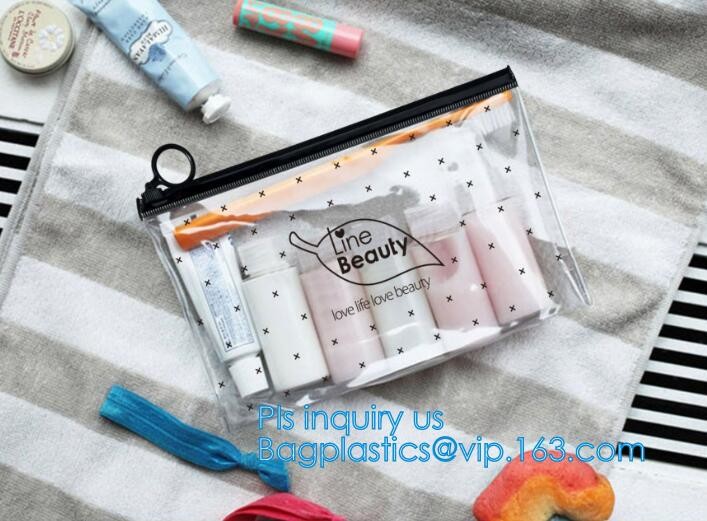 Custom waterproof pvc slider zipper wet bikini bag, zipper lock slider bag/resealable pvc slider zip poly bag, resealabl