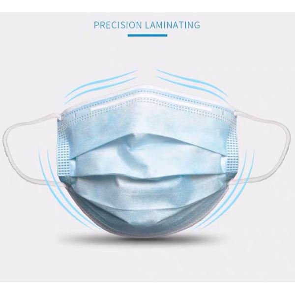 Bfe 99 Earloop Disposable Dust Mask 3 Ply Non Woven Face Mask Splash Resistant
