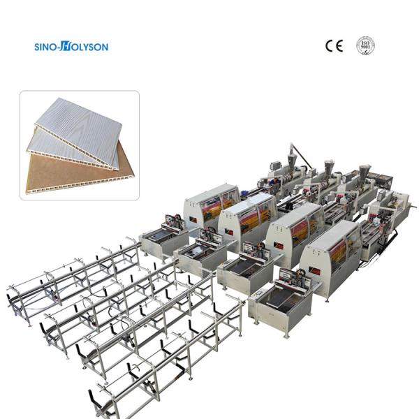 Quality Sinohs 65/132 PVC Wall Panel Making Machine/ WPC Fluted Panel Production Line/WPC Profile Production Line for sale