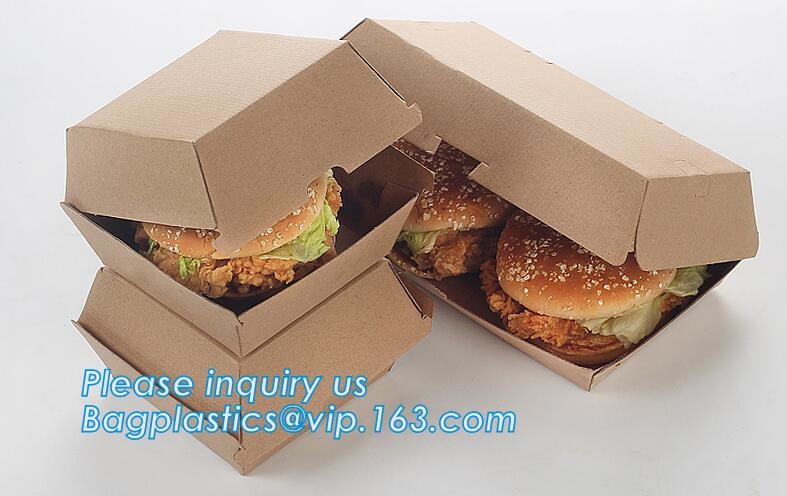 kraft paper sandwich box with window ,triangle sandwich box for packaging,Cardboard Box With Clear Window Burger Sandwic
