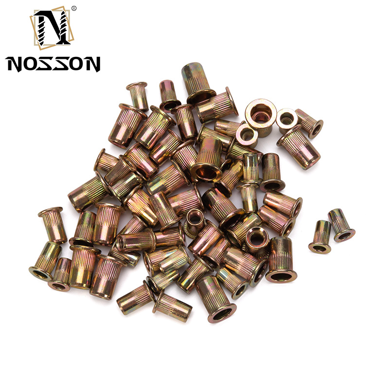 Metric DIN Remache Tuerca Rivnut M3 M4 M5 M6 M8 M10 M12 304 Stainless Steel Flat Head Knurled Threaded Insert Rivet Nut