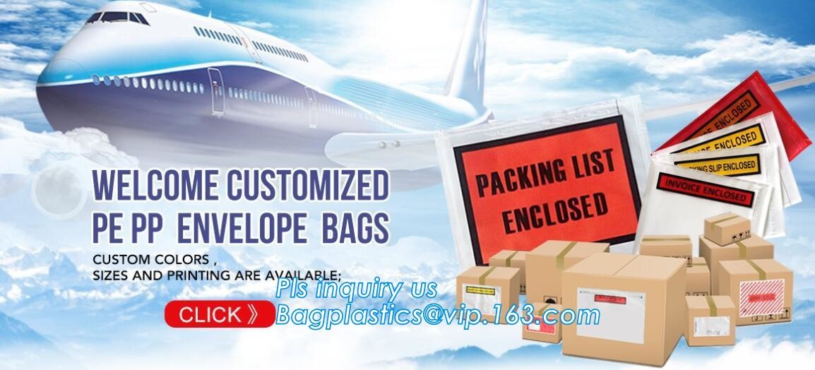 TNT DHL shipping packing list document envelopes, packing list padded envelope, tamper proof express use plastic packing