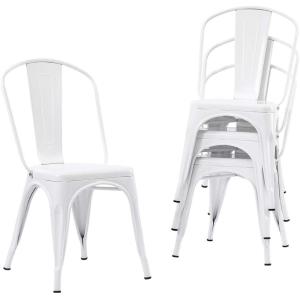 China Metal Kitchen Stackable Metal Restaurant Chairs , Restaurant Stacking Chairs wholesale