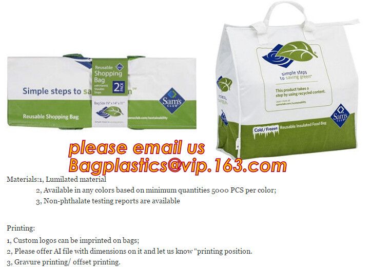 Custom Packing Aluminum Foil Zip-Lock Grocery Handle Thermal Insulation Cooler Bag For Outdoors,Promotional Insulated La