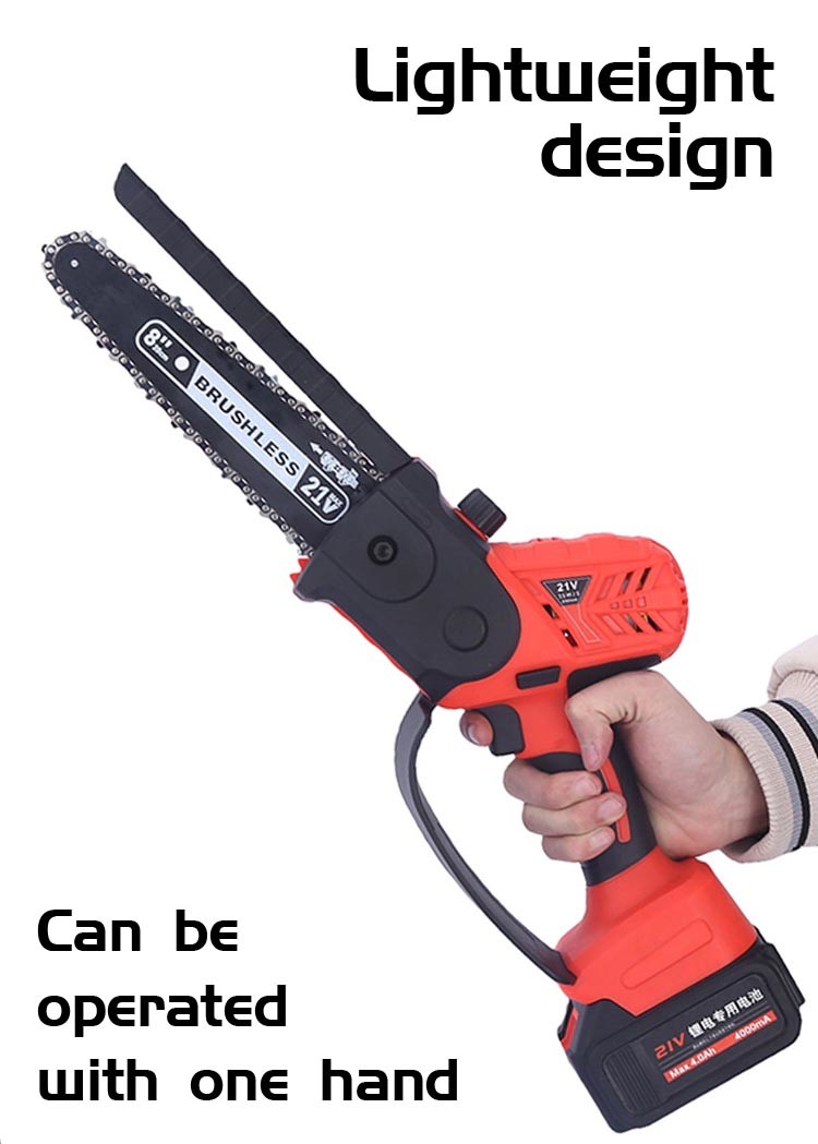 Handheld Lithium Battery Chain Saw Home Rechargeable Outdoor Logging Pruning Chainsaw One Handed