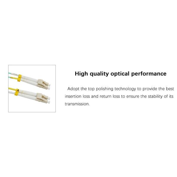 Multimode Lc Lc Connector Om4 Fiber Optic Patch Cord 50/125 Duplex Jumper Lszh Jacket 1m