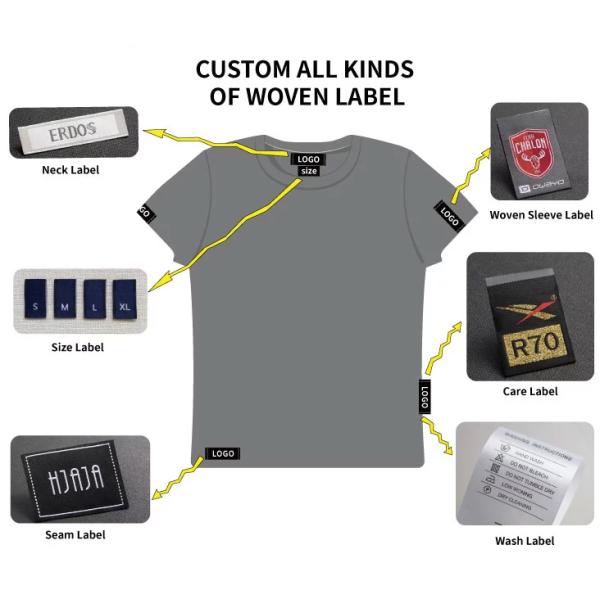 Sustainable OEM Polyester Screen Printing Clothing Labels