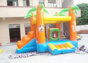 China Kids / Adults Small Inflatable Bouncy Castle With Slide Orange on sale