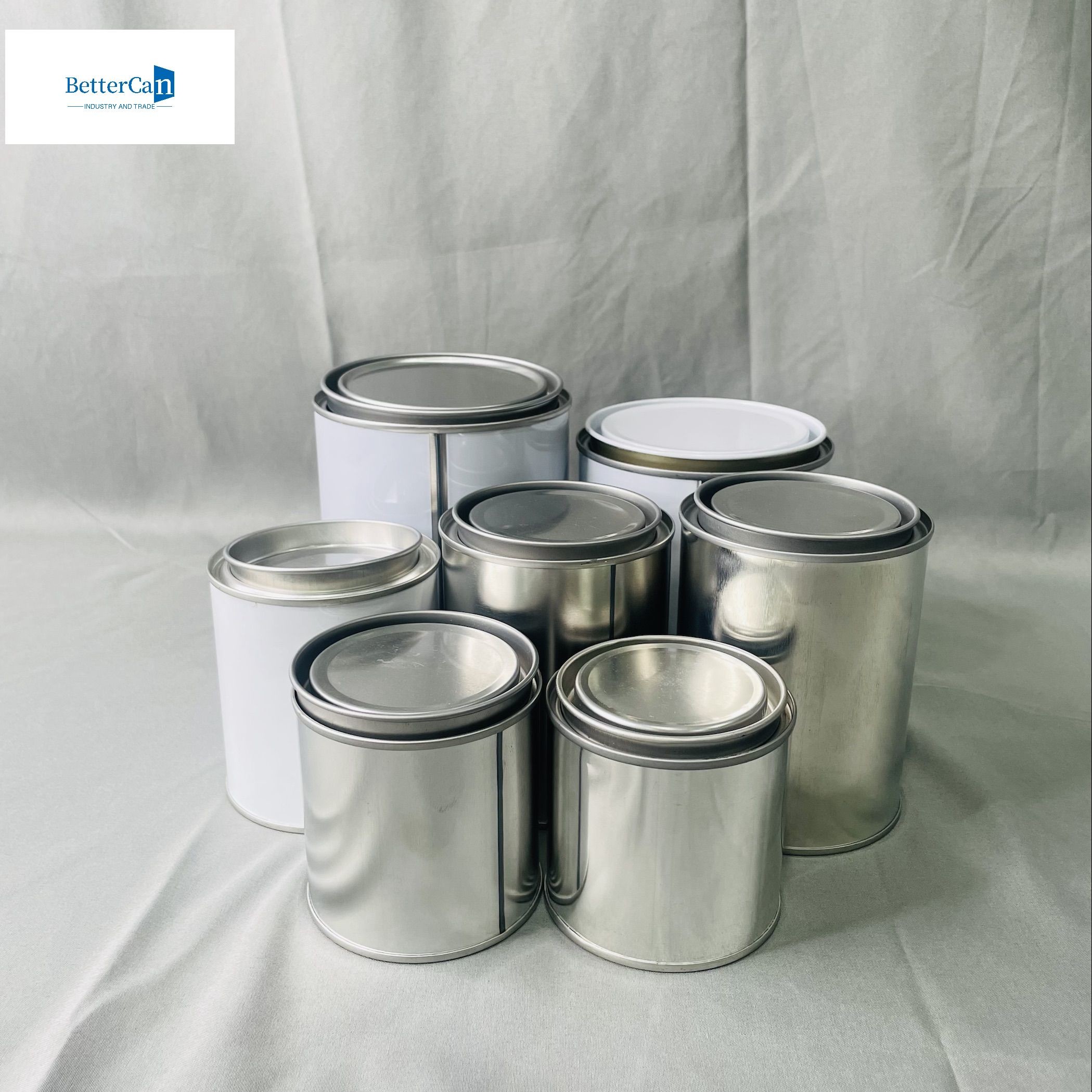 1/2 Pint Car Paint Tin Cans With Metal Cover OEM 250ml To 5 Liter Auto Tin Can