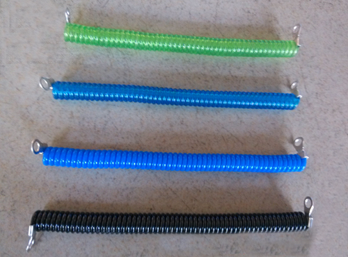 Customized 15CM Length Green Steel Wire Safe Spring Coiled Strap Strings w/2pcs Metal Eyelets