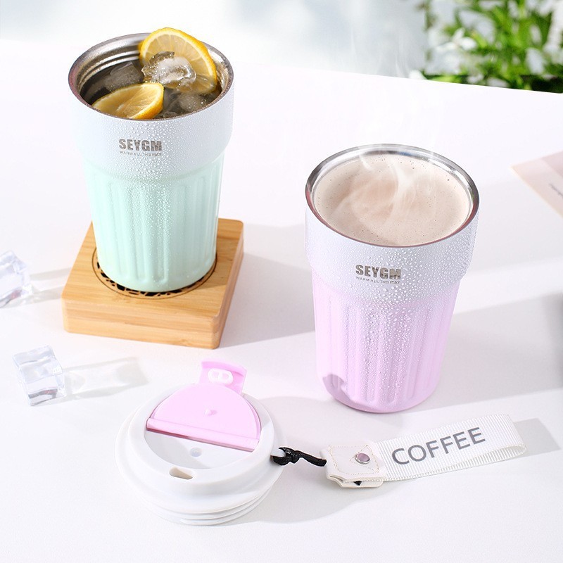 Stainless Steel Coffee Mug With Digital Display, Double Wall Vacuum Insulation