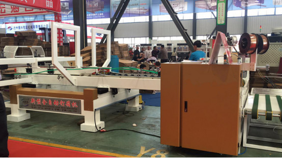 High Speed Fully Automatic Carton Stitching & Gluing Machine / Corrugated Box Stitcher & Gluer