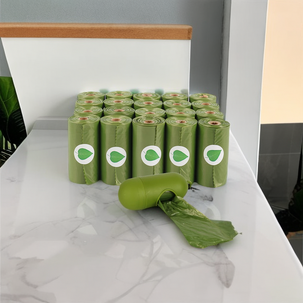 Poop Pickup Biodegradable Dog Bags Leakproof With Handles