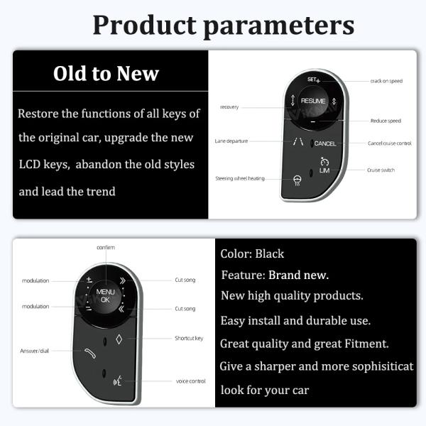 VIKNAV Land Rover Range Rover Steering Wheel Buttons Knob Discovery 5 Vogue L405 Sport L494 2013-2017