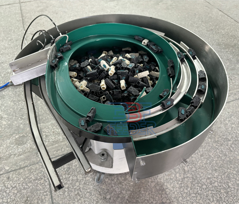 Rotary Vibratory Bowl Feeder Plastic Parts Two Lanes Vibrating Feeding Machine