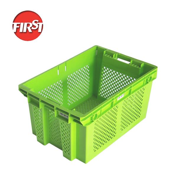 Quality Mesh Style Stackable Food Delivery Turnover Box for Fruits and Vegetables PP Material for sale