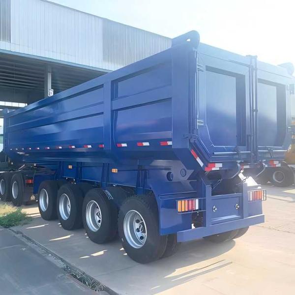 CIMC 4 Axle 60 Tons Hydraulic Dump Tipping Trailers Farm Full Type Rear Tipper Truck Trailer