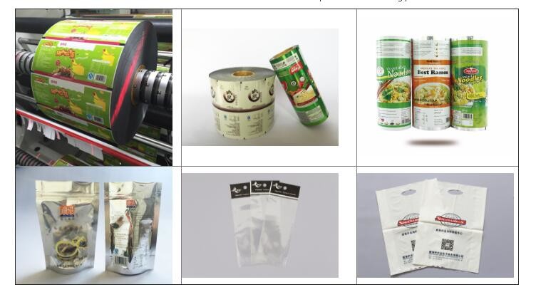 Laminated plastic package film roll gravure printing handling PET/PE laminating film roll for food packaging