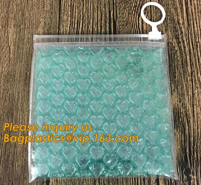 Cosmetic Slider Zip lockk Bubble Bags Bubble Slide Pouch,Zip lockk esd bubble bag bubble packaging wrap cosmetic pouch slide