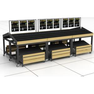movable wood supermarket vegetables display shelf