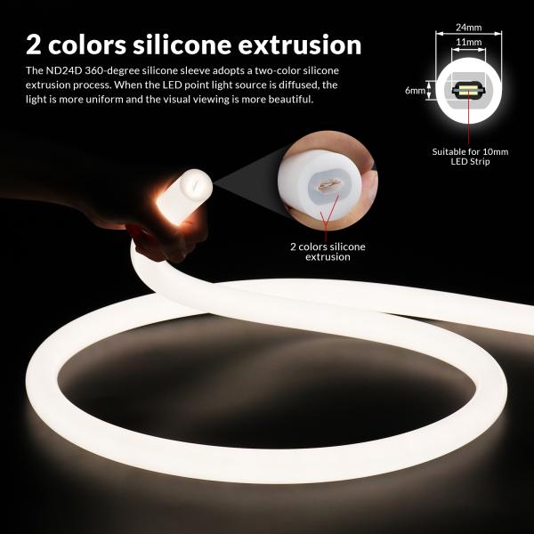 360 Silicone Neon Flex Diffuser Dimmable LED Strip Neon Light Diffuser