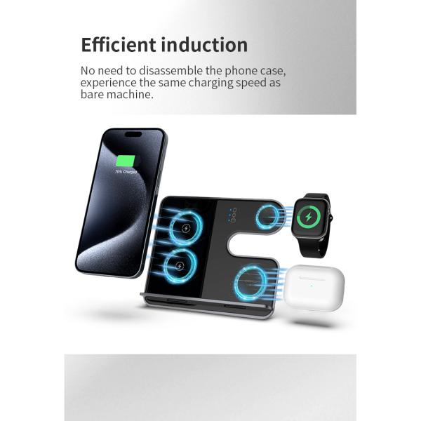 Fast Wireless Charging Detachable Aluminum Alloy Charging Stand for Smart Devices