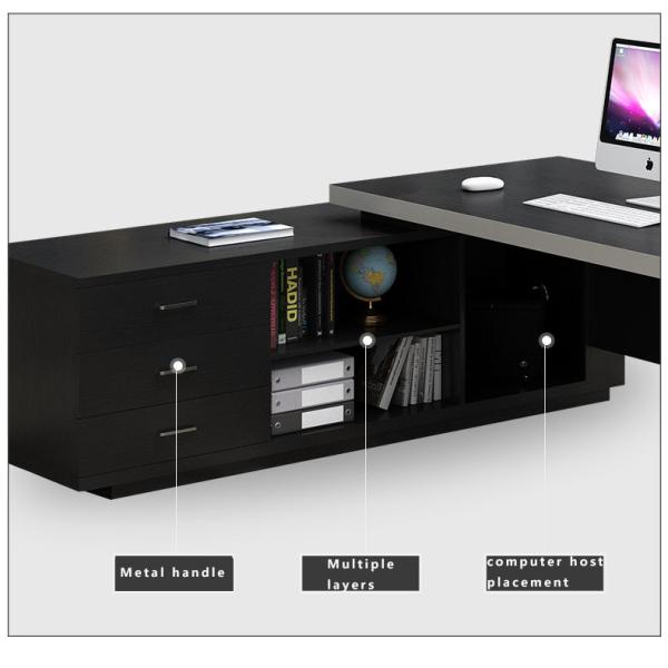 L Shape Executive Office Furniture Desk With Environmental Protection MDF Wood Material