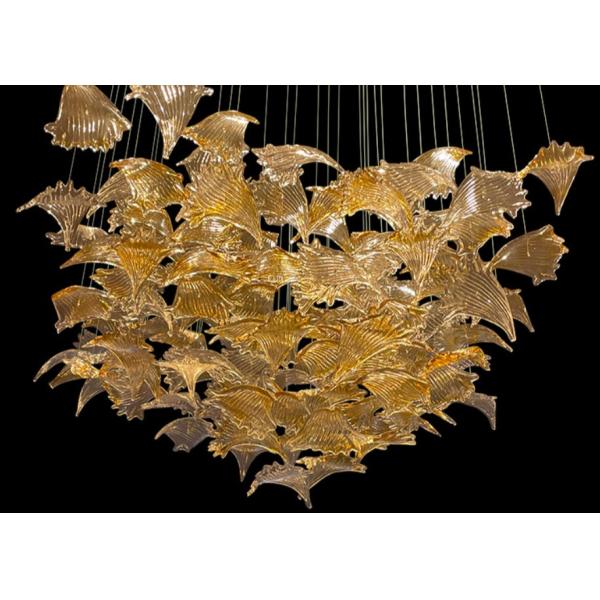 Romantic ribbon art chandelier glass twisted strip shape hotel lobby exhibition hall theater non-standard engineering chandelier