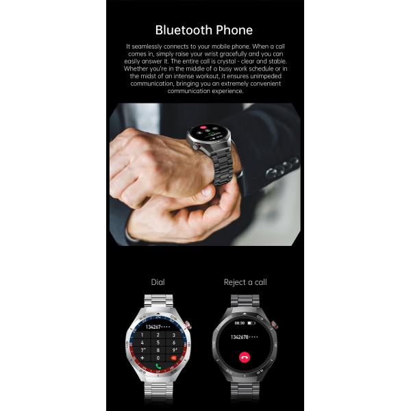 HW95 Smart Watch IP68 1.53inch Sport Watch for Men ECG PPG Fitness Tracker Heart Rate Wristband Round Smart Bracelet