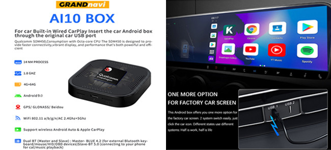 Android 9.0 Smart Ai Box Carplay 4G+64G 8 Core 1.8G Cortex A53 Android Auto Dongle