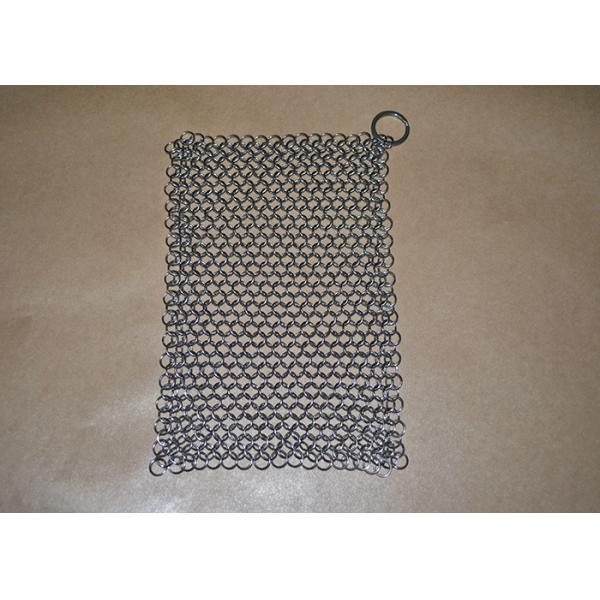6x8 Inches Stainless Steel Chainmail Scrubber , Chain Cast Iron Cleaner