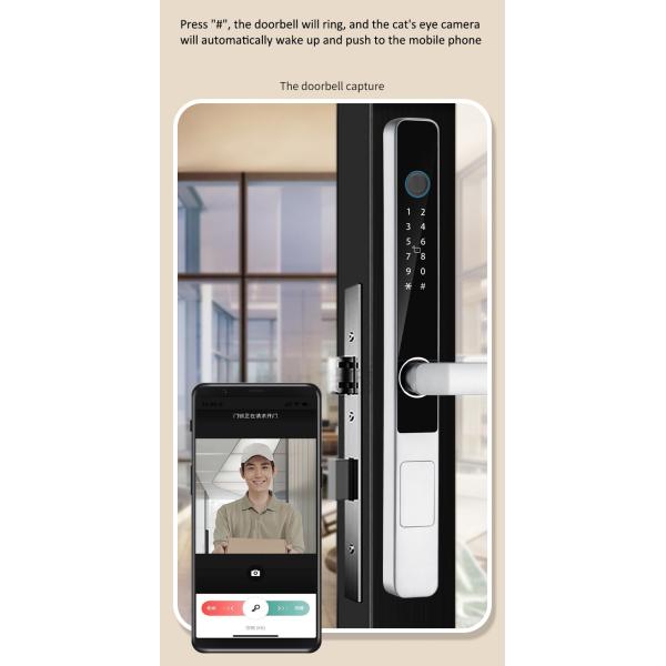 Zinc Alloy Camera Smart Lock Tuya Ring Camera Door Lock CE Approval