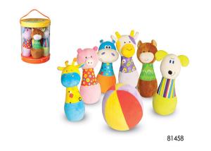 China Stuffed Plush Animal Bowling Ball Set Baby Toys 6 Months Unisex Rattle Teether wholesale