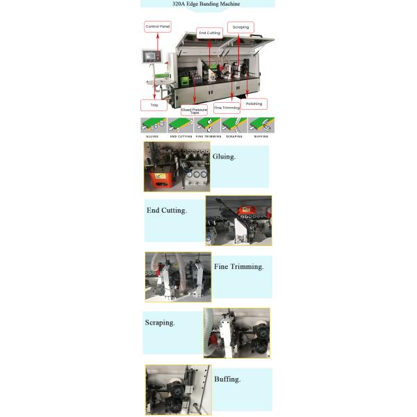 Automatic Glue Pot Industrial Edge Banding Machine for Panel Thickness 10-60mm