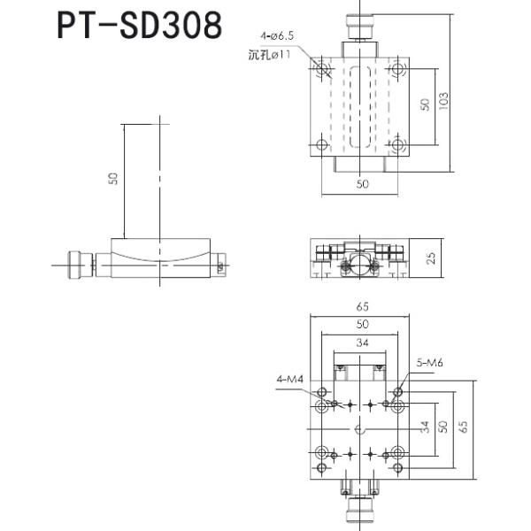 Worm Drive 10 Degree Low Profile Rotary Stage Manual Heavy Loading