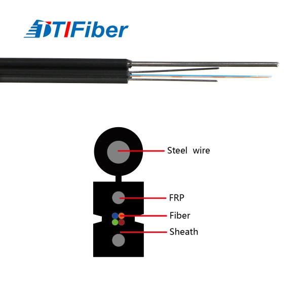 Outdoor Single Mode GJYXCH G657A Fiber Optic Drop Cable 1 2 4 Core