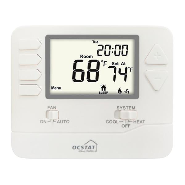 Quality Riseem Battery Power 24V AIr conditioning Room Thermostat , Digital  Programmable Thermostat For Home for sale