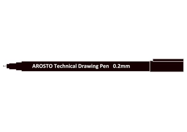 Quality Waterproof and Lightfast Technical Drawing Pens with Pigment Ink and Strong PP Barrel for sale