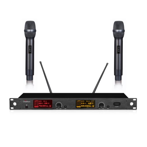 Quality Dual Channel UHF Lapel Microphone System 32 Preset Channels For Interview for sale