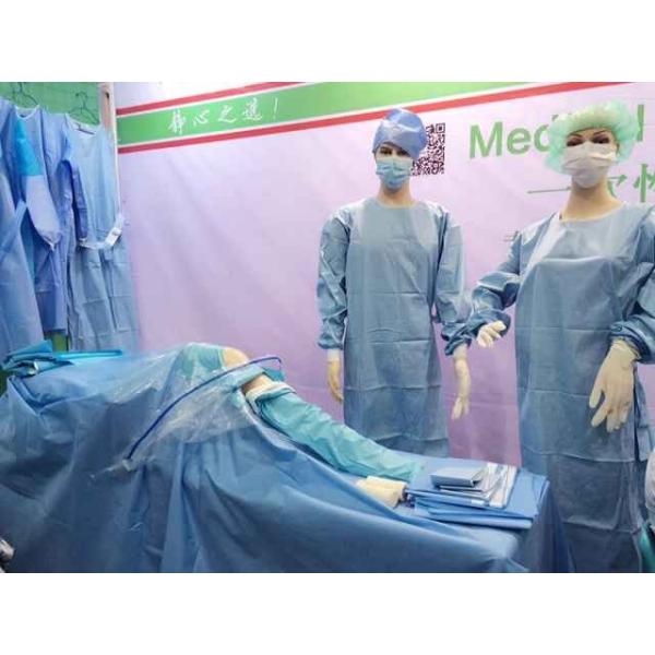 Waterproof Disposable Barrier Gowns Knitted Cuff Disposable Operating Gowns