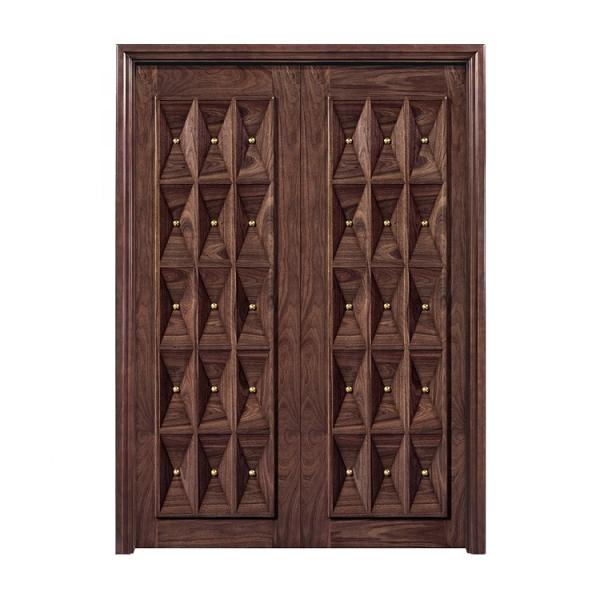 China Apartment Modern Solid Wood Entrance Doors Residential ISO9001 wholesale