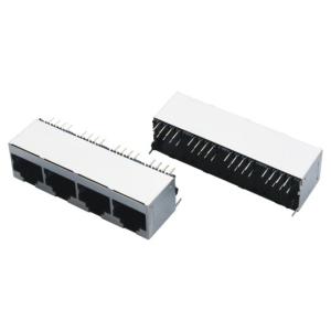 Top entry 180 degree 1x4 multiple port rj45 Connector without internal magnetics