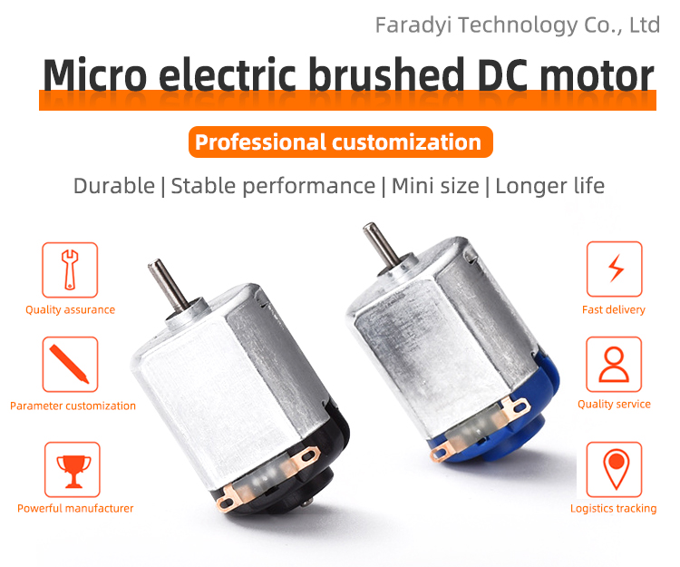 Faradyi Customized 3V High Torque High Speed 130 DC Motor Intelligent Rc Hobby for Diy Mini Fan