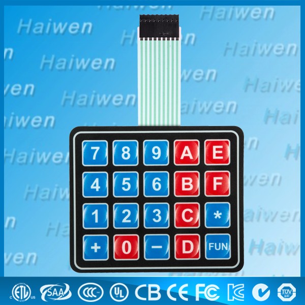 3 button membrane switch keyboard with lcd window