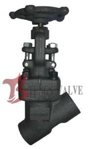 China Y Type Industrial Globe Valve Socket Weld Type 800LB J65H Handwheel Operated wholesale