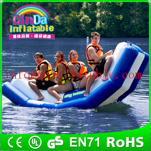 Quality Inflatable floating water seesaw pool seesaw for toddlers inflatable floating water game for sale