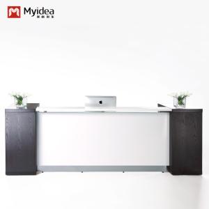 China Modern and Contemporary Office Furniture Reception Desk in silver Support customization and white with Myidea Furniture wholesale